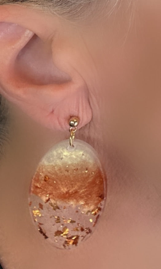 Orange Pearl Earrings