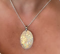 Pearl Holographic Necklace and Silver Chain
