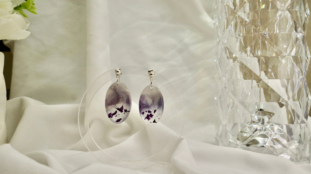 Purple Glitter earrings
