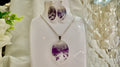 Purple glitter earring and Pendant set