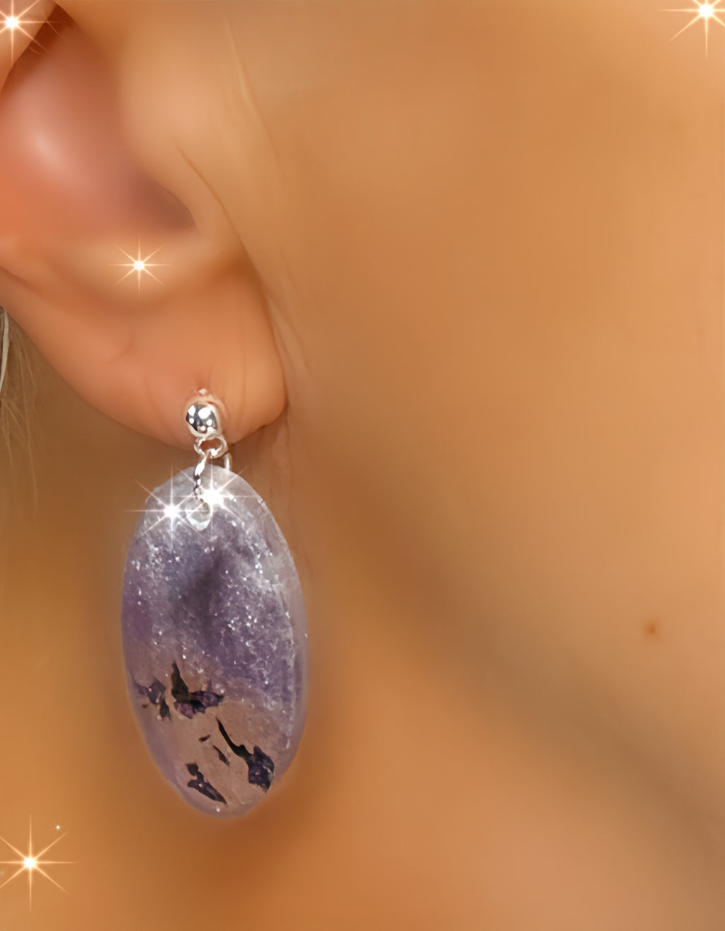 Purple Glitter earrings