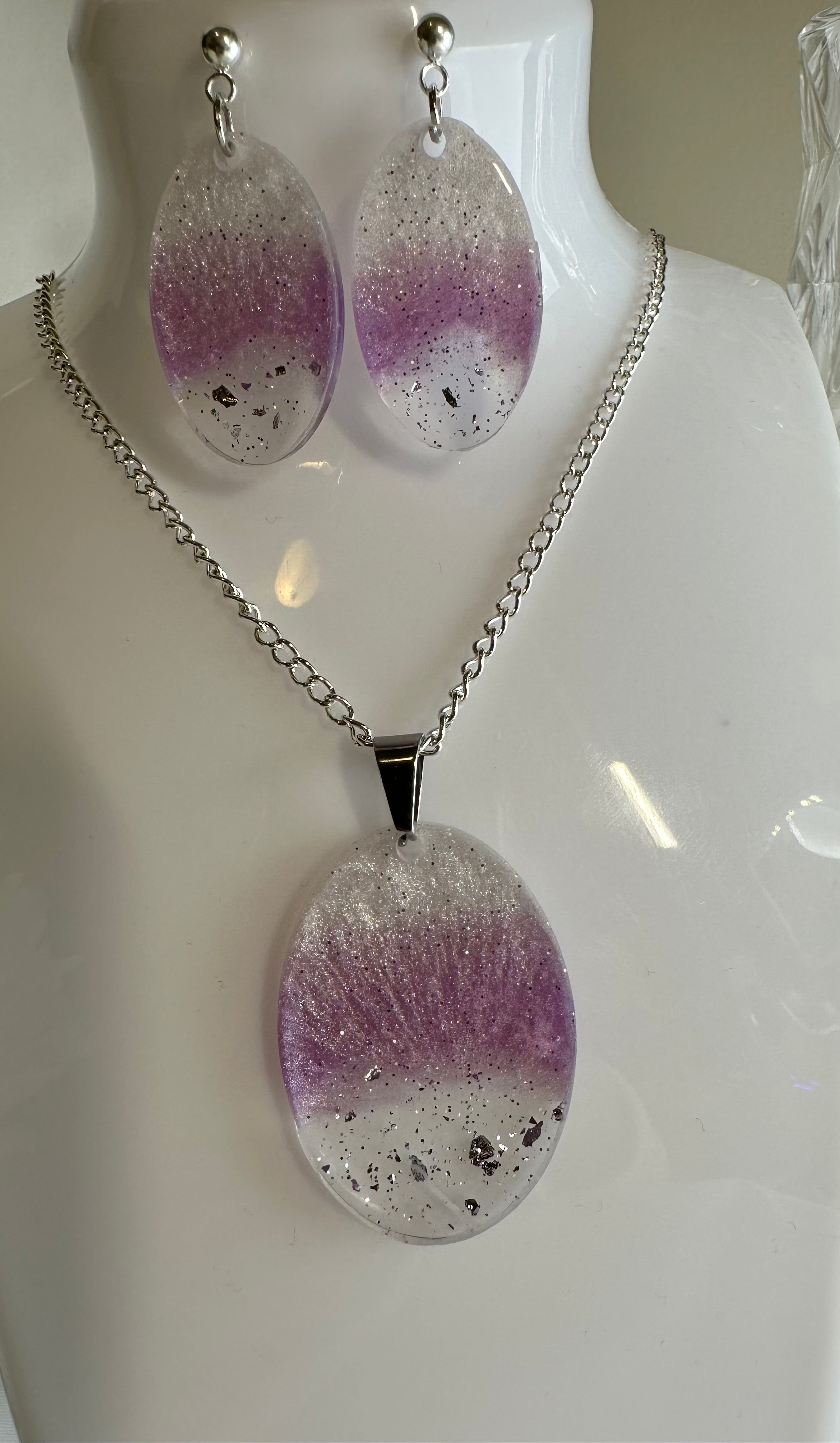 Lilac Necklace and Earrings
